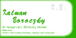 kalman boroczky business card